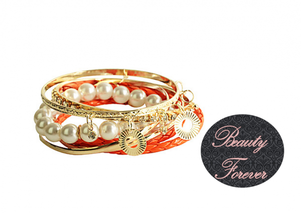 Conjunto de Pulseiras Laranja